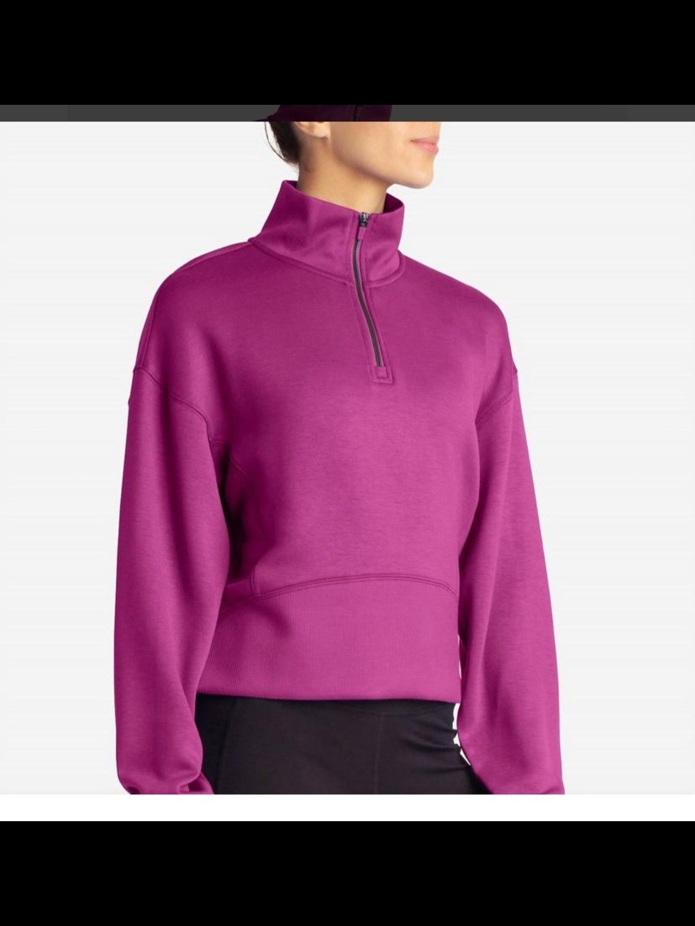 Danskin Fuchsia Half-Zip Sweatshirt Size Small Athletic
